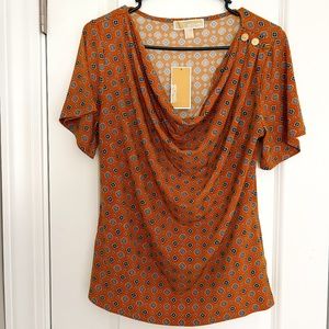 Micheal Kors Marigold with Black Pattern Blouse SIZE M